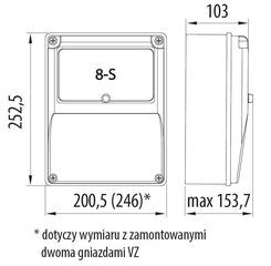 Распределительное устройство R-BOX 240-8 16A/5P 2x230V 8S - B.1801 цена и информация | Выключатели, розетки | kaup24.ee