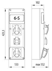 R-BOX SLIM 1x32A/5P 2x230V 6S jaotusseade - B.SLIM-6S-2 hind ja info | Lülitid ja pistikupesad | kaup24.ee