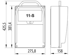 R-BOX 382R 1x16A/5P 1x32A/5P 3x230V 11S распределительное устройство - B.18.382-1 цена и информация | Выключатели, розетки | kaup24.ee