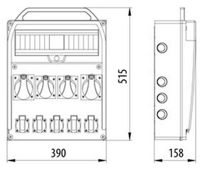 R-BOX 460R 1x16A/5P 1x32A/5P 4x230V 17S распределительное устройство - B.18.460-13 цена и информация | Выключатели, розетки | kaup24.ee