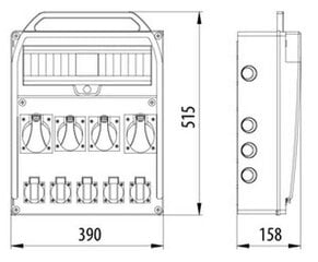 R-BOX 460R 2x16A/5P 2x32A/5P 5x230V 17S jaotusseade - B.18.460-1 hind ja info | Lülitid ja pistikupesad | kaup24.ee