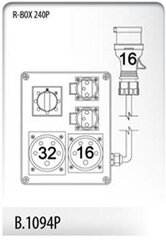 R-BOX 240P 1x16A/5P 1x32A/5P 2x230V 0-1 распределительное устройство - B.1094P цена и информация | Выключатели, розетки | kaup24.ee