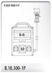 R-BOX 300R-9-P 1x32A/5P 2x230V 9S распределительное устройство - B.18.300-1P цена и информация | Выключатели, розетки | kaup24.ee