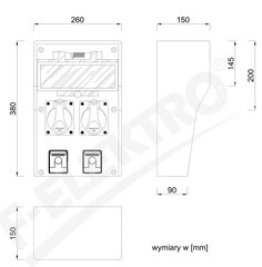 Резиновый распределительный щит LIDO 12S 2x32A/5P 2x250V цена и информация | Выключатели, розетки | kaup24.ee