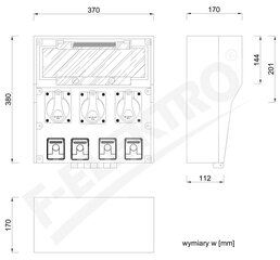 Резиновый распределительный щит LIDO 18S 3x32A/5P 4x250V цена и информация | Выключатели, розетки | kaup24.ee