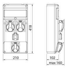 R-BOX SLIM распределительный щит 2x16A/5P 2x230V 10S - B.SLIM-10S-2BR цена и информация | Выключатели, розетки | kaup24.ee