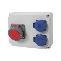 Распределительное устройство R-240 - розетки 16A/5P, 2x230V IP65 цена и информация | Выключатели, розетки | kaup24.ee