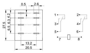 Minirelee RM09 2P 110V AC hind ja info | Lülitid ja pistikupesad | kaup24.ee