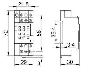 Розетка для реле RM12 - RSPYF-11A цена и информация | Выключатели, розетки | kaup24.ee