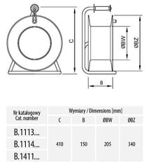 Pikenduskaabel rullile 4xGZ16A 3x1,5 40m kummist hind ja info | Pikendusjuhtmed, kaablid | kaup24.ee