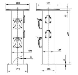 Распределительный щит 1х16A/5P + 3x230V - B.18.DS01S цена и информация | Выключатели, розетки | kaup24.ee