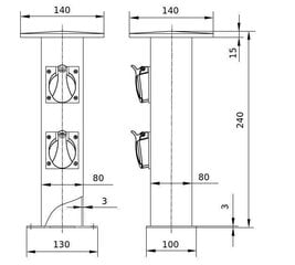 2x230V jaotuskilp - B.18.MS01S hind ja info | Lülitid ja pistikupesad | kaup24.ee