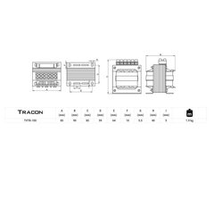 Trafo TVTR-100-D 230V / 24-42-110V hind ja info | Lülitid ja pistikupesad | kaup24.ee