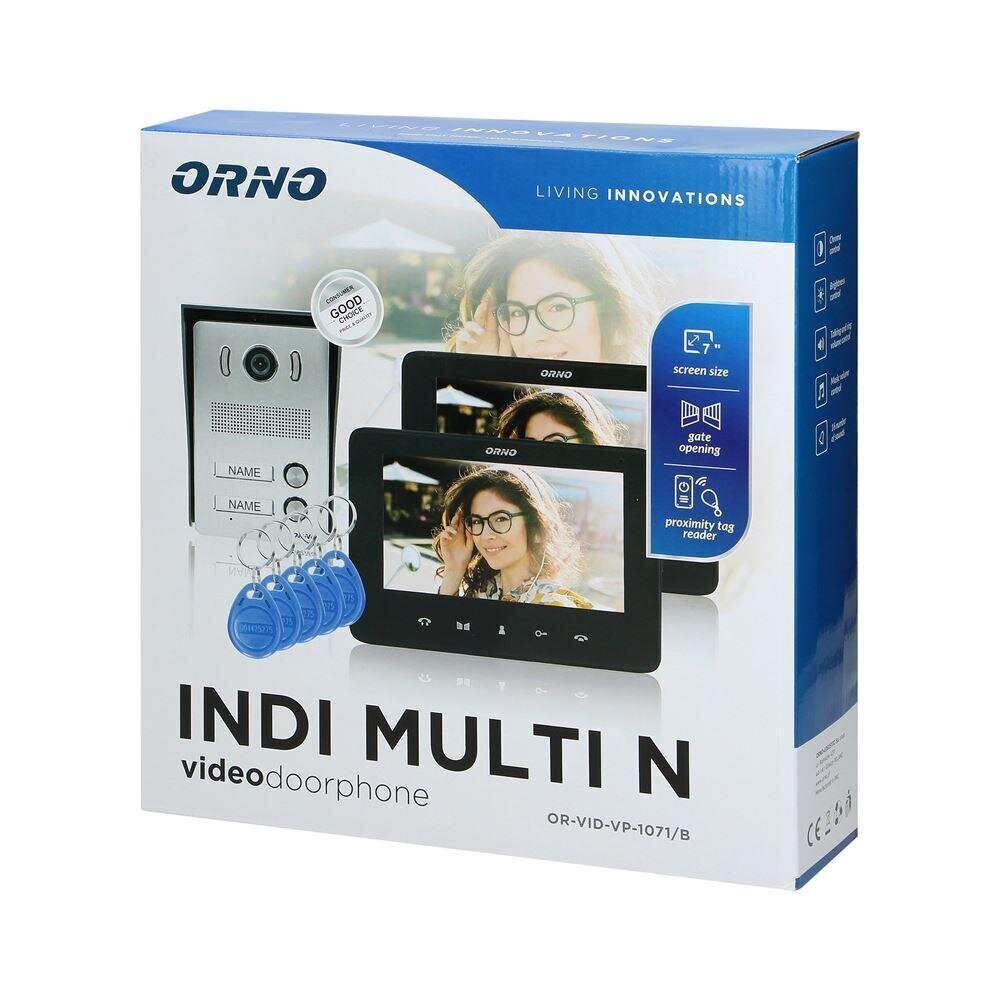 Multifamily video sisenemistelefon INDI MULTI N OR-VID-VP-1071/B must hind ja info | Fonolukud | kaup24.ee