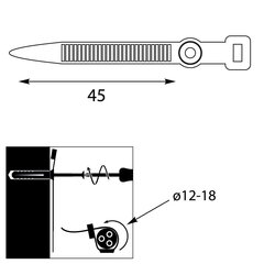 Vööklamber UP-z 18 UV, 45mm, valge hind ja info | Kinnitusvahendid | kaup24.ee