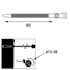 Vööklamber UP-z 38 UV, 95mm, valge hind ja info | Kinnitusvahendid | kaup24.ee