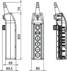 Пульт управления краном PKS-6W08 цена и информация | Системы безопасности, контроллеры | kaup24.ee