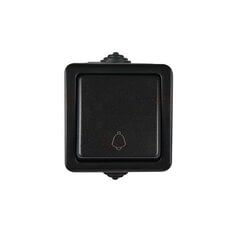 Kanlux Tekno black - Выключатель звонка с нормально разомкнутым контактом N/T IP54 27353 цена и информация | Выключатели, розетки | kaup24.ee