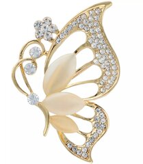 Gold brooch butterfly rhinestones cat's eye Gift hind ja info | Prossid | kaup24.ee