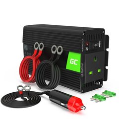 Green Cell Power Inverter 24V to 230V 500W|1000W Modified sine wave UK PLUG hind ja info | Muundurid, inverterid | kaup24.ee