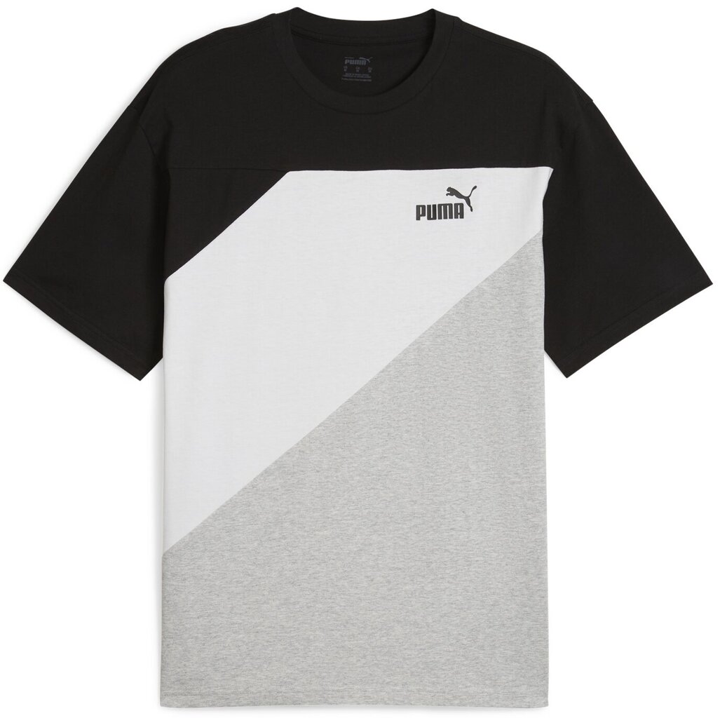 Puma T-Särgid Power Colorblock Tee Black Grey White 678929 01 678929 01/L цена и информация | Meeste T-särgid | kaup24.ee