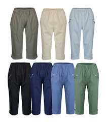 Удобные, эластичные брюки длиной 3/4 на резинке больших размеров DORIS. цена и информация | Женские брюки | kaup24.ee