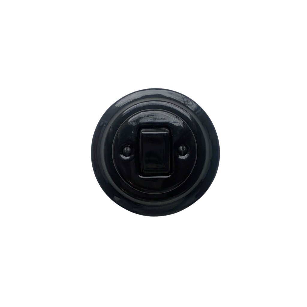 Olde Worlde Flush mounted push button switch, Crossing K1-R140QB seina lüliti Must , цена и информация | Lülitid ja pistikupesad | kaup24.ee