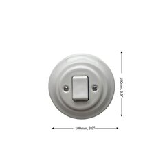 Olde Worlde Flush mounted push button switch, 1 Gang two pole - with a big key K1-R130QW seina lüliti Valge , hind ja info | Lülitid ja pistikupesad | kaup24.ee