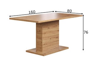 Стол Follow дуб / серый цена и информация | Кухонные и обеденные столы | kaup24.ee