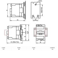 Kontaktor 65A 400V 3NO+(1NO+1NC) - TR1D6511V7 hind ja info | Valvesüsteemid, kontrollerid | kaup24.ee