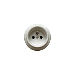 Olde Worlde Surface mounted French socket with childproof K1-R52AFSW elektripistikupesad Valge , hind ja info | Lülitid ja pistikupesad | kaup24.ee