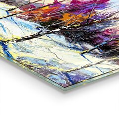 Klaasist seinaplaat pliidile, Talvepargi akrüülmaal, 100x50cm цена и информация | Комплектующие для кухонной мебели | kaup24.ee