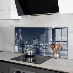 Klaasist seinaplaat pliidile, Brooklyni sild Manhattan, 100x50cm цена и информация | Комплектующие для кухонной мебели | kaup24.ee