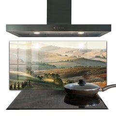 Klaasist seinaplaat pliidile, Toscana maastik viinamarjaistandustega, 100x50cm цена и информация | Комплектующие для кухонной мебели | kaup24.ee