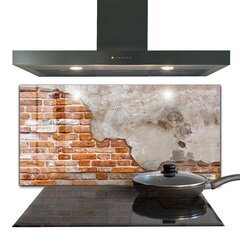 Klaasist seinaplaat pliidile, Kivist telliskivisein, 100x50cm цена и информация | Комплектующие для кухонной мебели | kaup24.ee
