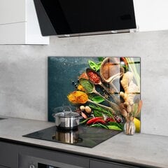 Klaasist seinaplaat pliidile, Idamaise köögi vürtsid, 100x70cm цена и информация | Комплектующие для кухонной мебели | kaup24.ee