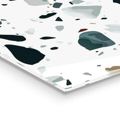 Klaasist seinaplaat pliidile, Halli kvartsi terrazzo tekstuur, 100x70cm цена и информация | Комплектующие для кухонной мебели | kaup24.ee