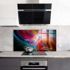 Klaasist seinaplaat pliidile, Abstraktne vibreeriv energia, 120x60cm цена и информация | Комплектующие для кухонной мебели | kaup24.ee