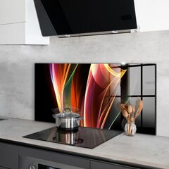 Klaasist seinaplaat pliidile, Energialainete abstraktsioon, 120x60cm цена и информация | Комплектующие для кухонной мебели | kaup24.ee