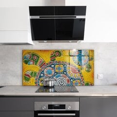 Klaasist seinaplaat pliidile, Kilpkonna keraamiline mosaiik, 120x60cm цена и информация | Комплектующие для кухонной мебели | kaup24.ee