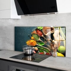 Klaasist seinaplaat pliidile, Idamaise köögi vürtsid, 120x60cm цена и информация | Комплектующие для кухонной мебели | kaup24.ee