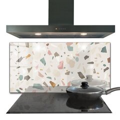 Klaasist seinaplaat pliidile, Beež Terrazzo Terrazzo, 120x60cm цена и информация | Комплектующие для кухонной мебели | kaup24.ee