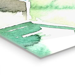 Klaasist seinaplaat pliidile, Akvarell geomeetrilised mustrid, 125x50cm цена и информация | Комплектующие для кухонной мебели | kaup24.ee