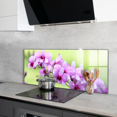 Klaasist seinaplaat pliidile, Lilla orhidee, 125x50cm hind ja info | Köögimööbli tarvikud | kaup24.ee
