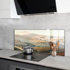 Klaasist seinaplaat pliidile, Toscana maastik viinamarjaistandustega, 125x50cm цена и информация | Комплектующие для кухонной мебели | kaup24.ee