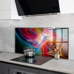 Klaasist seinaplaat pliidile, Abstraktne vibreeriv energia, 140x70cm цена и информация | Комплектующие для кухонной мебели | kaup24.ee