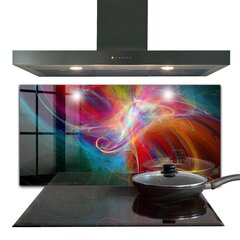 Klaasist seinaplaat pliidile, Energiline värvide segu, 140x70cm цена и информация | Комплектующие для кухонной мебели | kaup24.ee