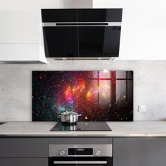 Klaasist seinaplaat pliidile, Galaktika kaose fantaasia, 140x70cm цена и информация | Комплектующие для кухонной мебели | kaup24.ee