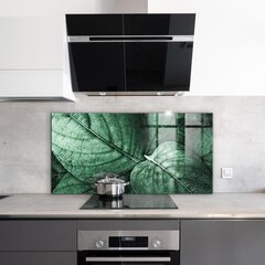 Klaasist seinaplaat pliidile, Roheliste lehtede detailid, 140x70cm hind ja info | Köögimööbli tarvikud | kaup24.ee