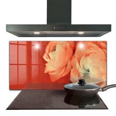 Klaasist seinaplaat pliidile, Oranž Buttercup Lill, 140x70cm цена и информация | Комплектующие для кухонной мебели | kaup24.ee